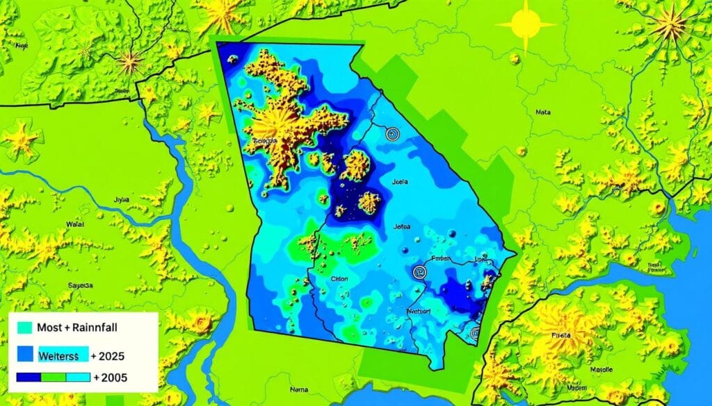 Georgia Rainfall Map